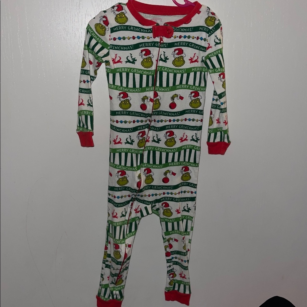 The Grinch Ugly Christmas Pajamas Holiday Party Sleeper Sz 3T